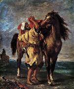 Eugene Delacroix Marocan and his Horse oil painting artist